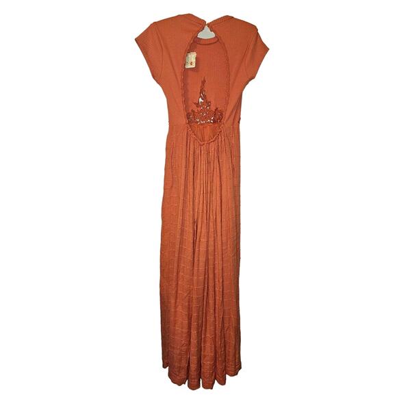 New Free People Serenity Maxi Dress $168  X-SMALL Peach BOHO-CHIC - Picture 7 of 7